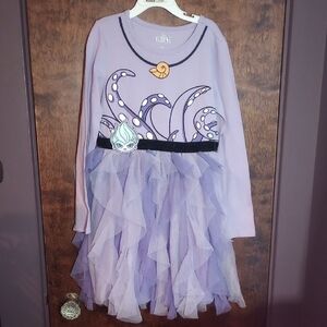 New Purple Ursula Tulle Dress Disney Villains Kid Size 8